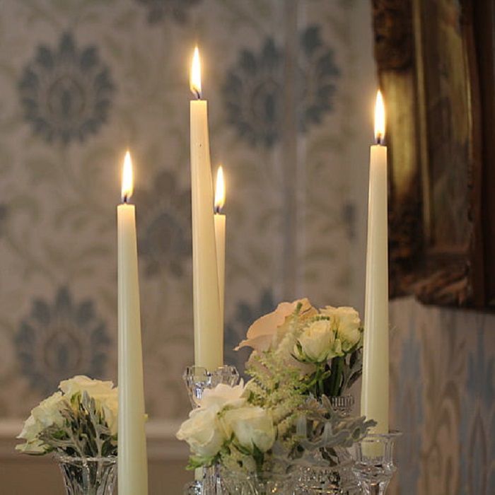 Veramaya 10 Lu Krem Renk Şamdan Mumu 25 Cm