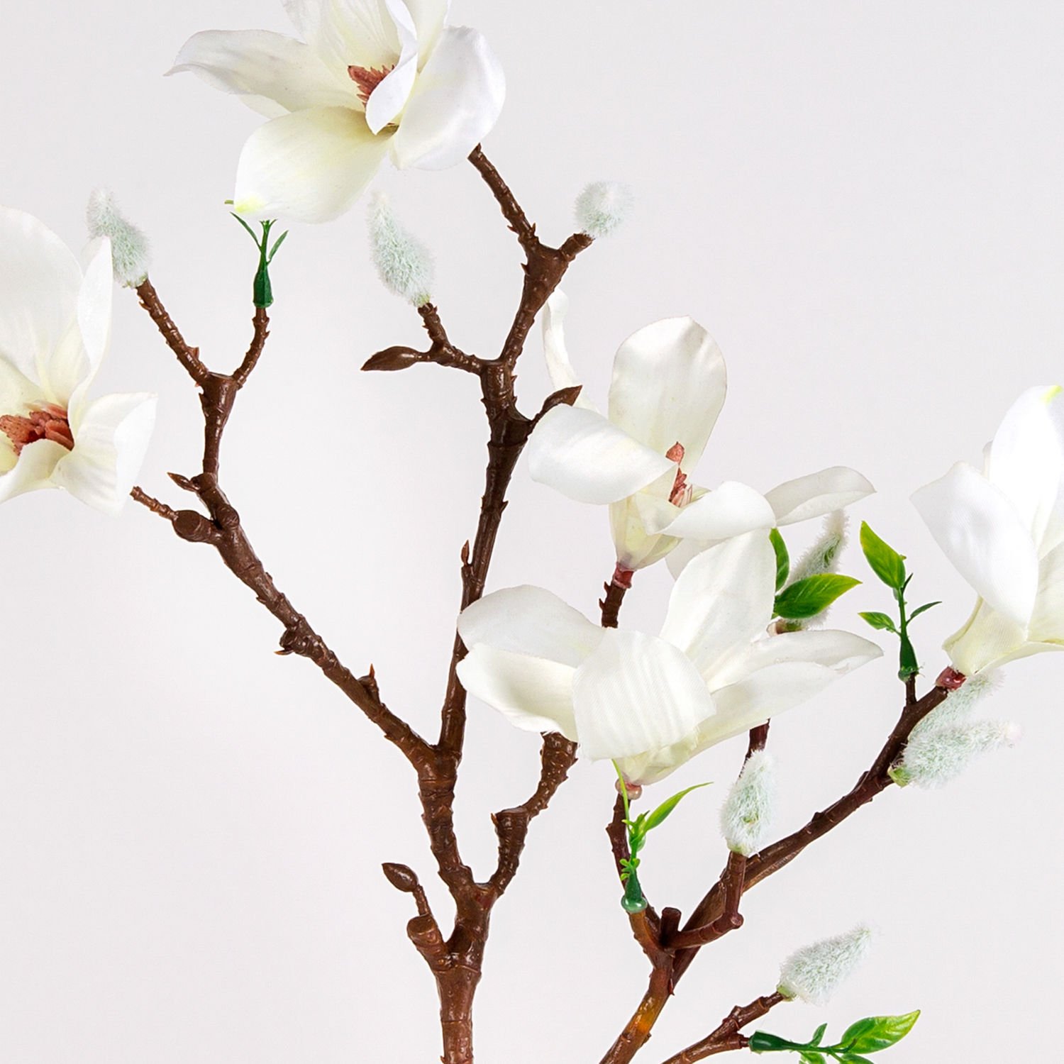 Yapay Çiçek, Manolya Dal, Krem - 50 cm