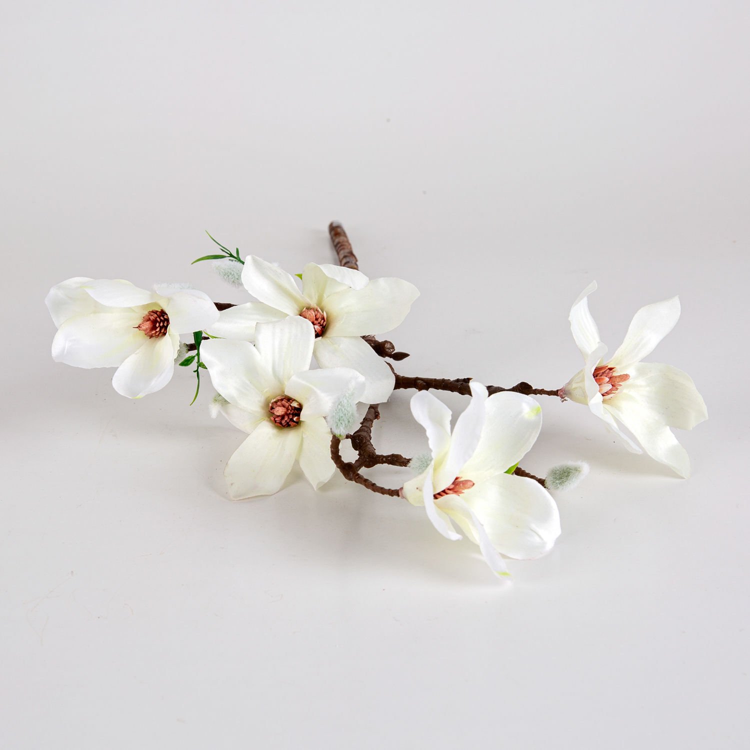 Yapay Çiçek, Manolya Dal, Krem - 50 cm