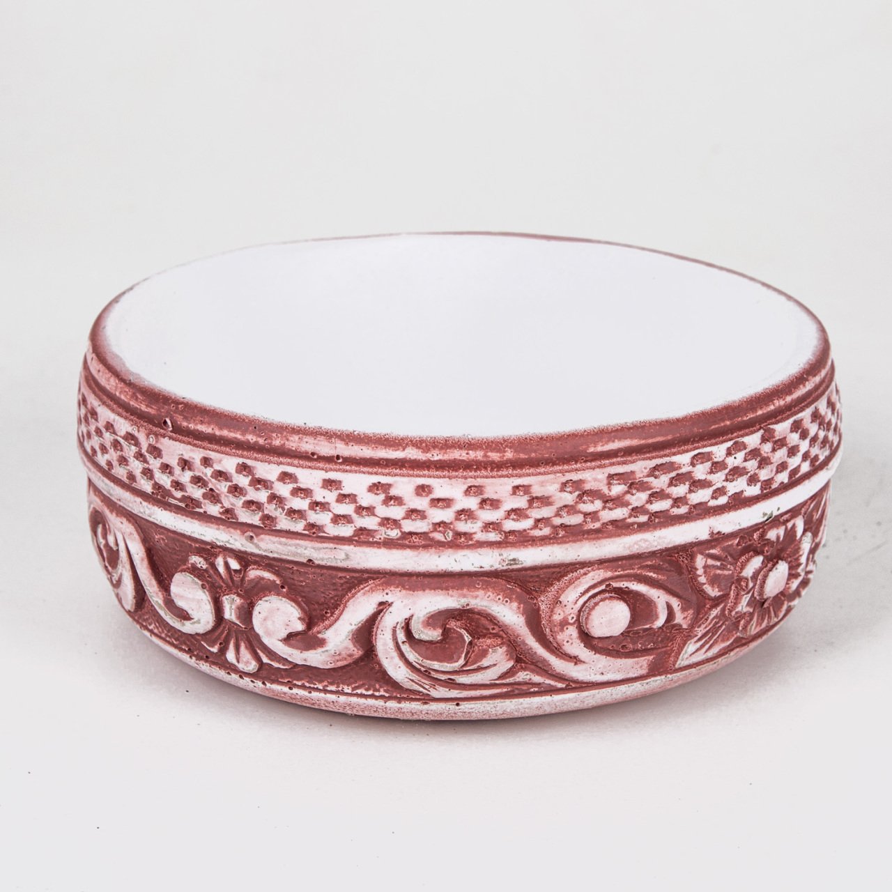 Veramaya Korint Tarzı Bordo Beton Saksı 19x8 Cm