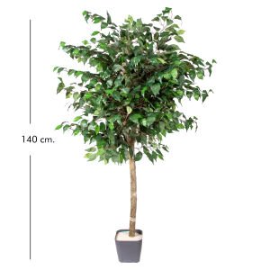 Yapay Ficus Ağacı, Tek Gövde, Yeşil - 140 cm