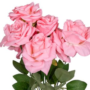 Yapay Gül Buketi 7 Çiçekli Pembe 42 Cm.