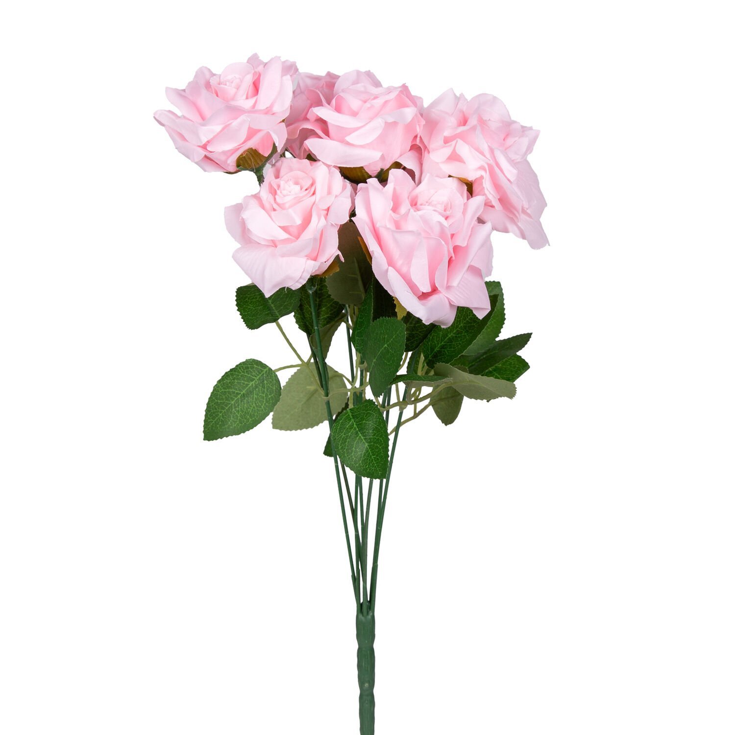 Yapay Gül Buketi 7 Çiçekli Açık Pembe 42 Cm.
