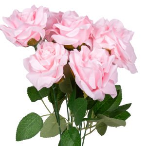 Yapay Gül Buketi 7 Çiçekli Açık Pembe 42 Cm.