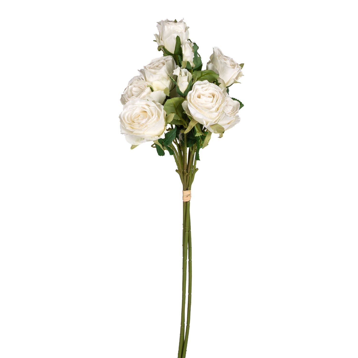 Yapay Çiçek Gül Demeti Beyaz 60 Cm.