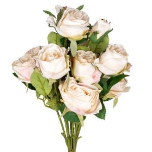 Yapay Çiçek Gül Demeti Krem 60 Cm.
