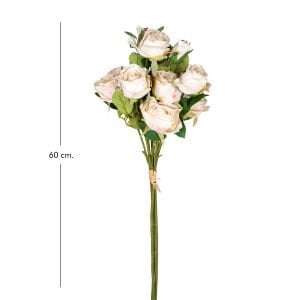 Yapay Çiçek Gül Demeti Krem 60 Cm.