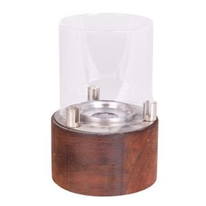 Masaüstü Taşınabilir Bioethanol Ahşap Görünümlü Silindir Şömine Natural 12,5x12,5x18 Cm.