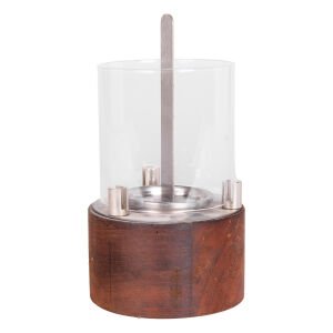Masaüstü Taşınabilir Bioethanol Ahşap Görünümlü Silindir Şömine Natural 12,5x12,5x18 Cm.