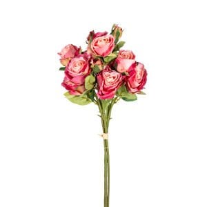 Yapay Çiçek, Gül Demeti, Pembe - 60 cm