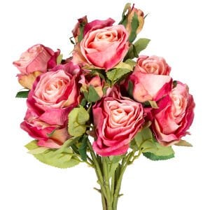 Yapay Çiçek Gül Demeti Pembe 60 Cm.