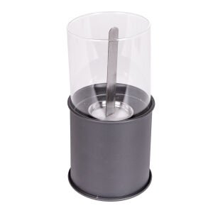 Masaüstü Taşınabilir Bioethanol Silindir Şömine Siyah 12,5x12,5x25 Cm.