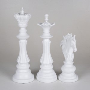 Veramaya Beyaz Şah Vezir At Satranç Biblo 3 Lü Set