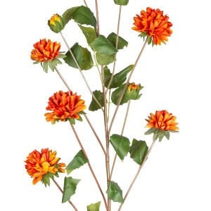 Yapay Çiçek, Krizantem, Turuncu - 77 cm
