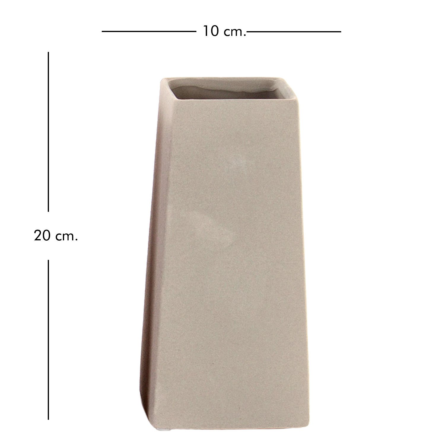 Seramik Vazo, Renkli, Gri - 10x10x20 cm