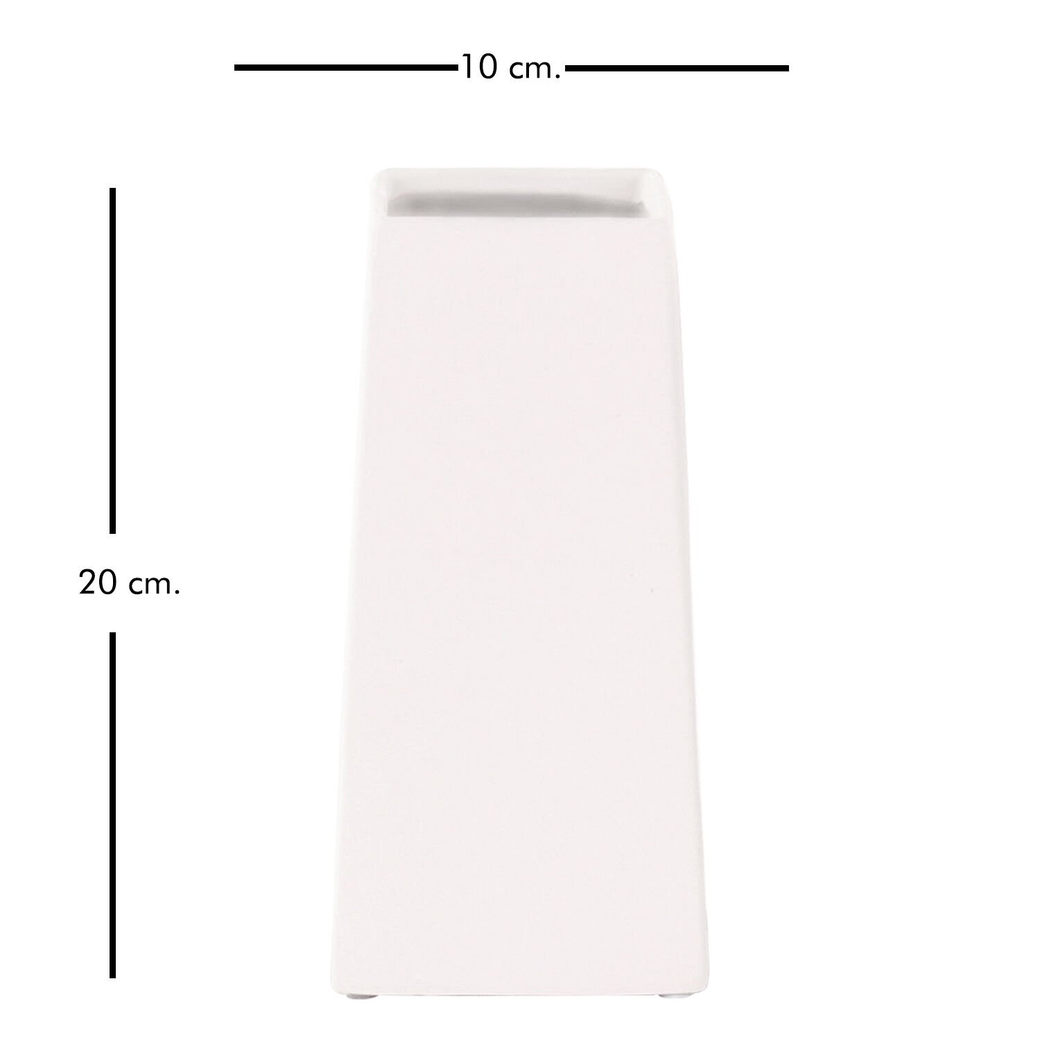 Seramik Vazo, Renkli, Beyaz - 10x10x20 cm