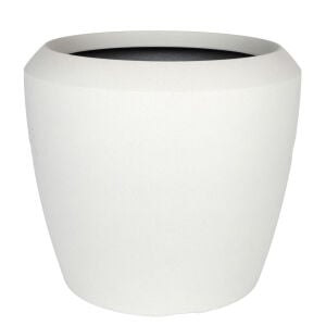 Plastik Saksı Oval Kum Efektli Beyaz 33.5X30.5 Cm.