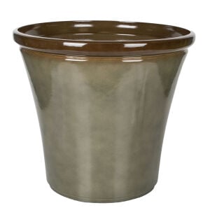 Plastik Saksı Seramik Görünümlü Kahve-Yeşil 39.5x35.5 Cm.