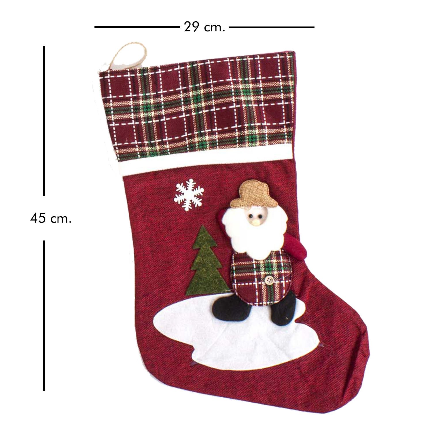 Yılbaşı Çorabı, Noel Baba Model - 29x45 cm