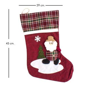 Dekoratif Çorap Yılbaşı 29x45 Cm. Noel Baba Model