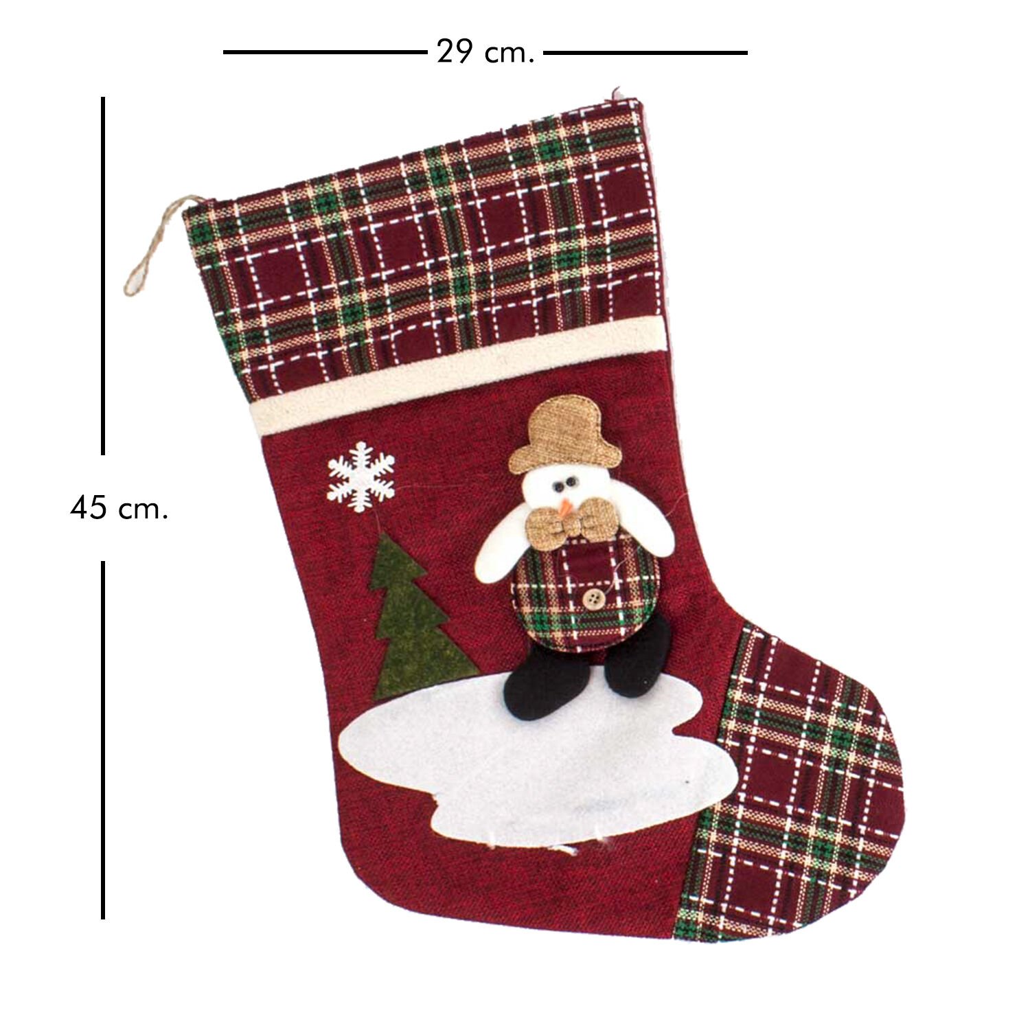 Yılbaşı Çorabı, Kardan Adam Model - 29x45 cm