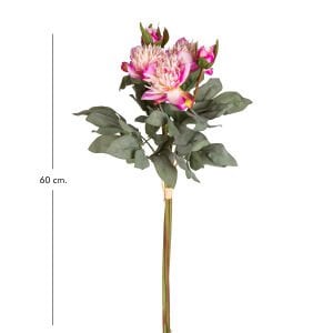 Yapay Çiçek Şakayık Demet Fuşya-Krem 60 Cm.