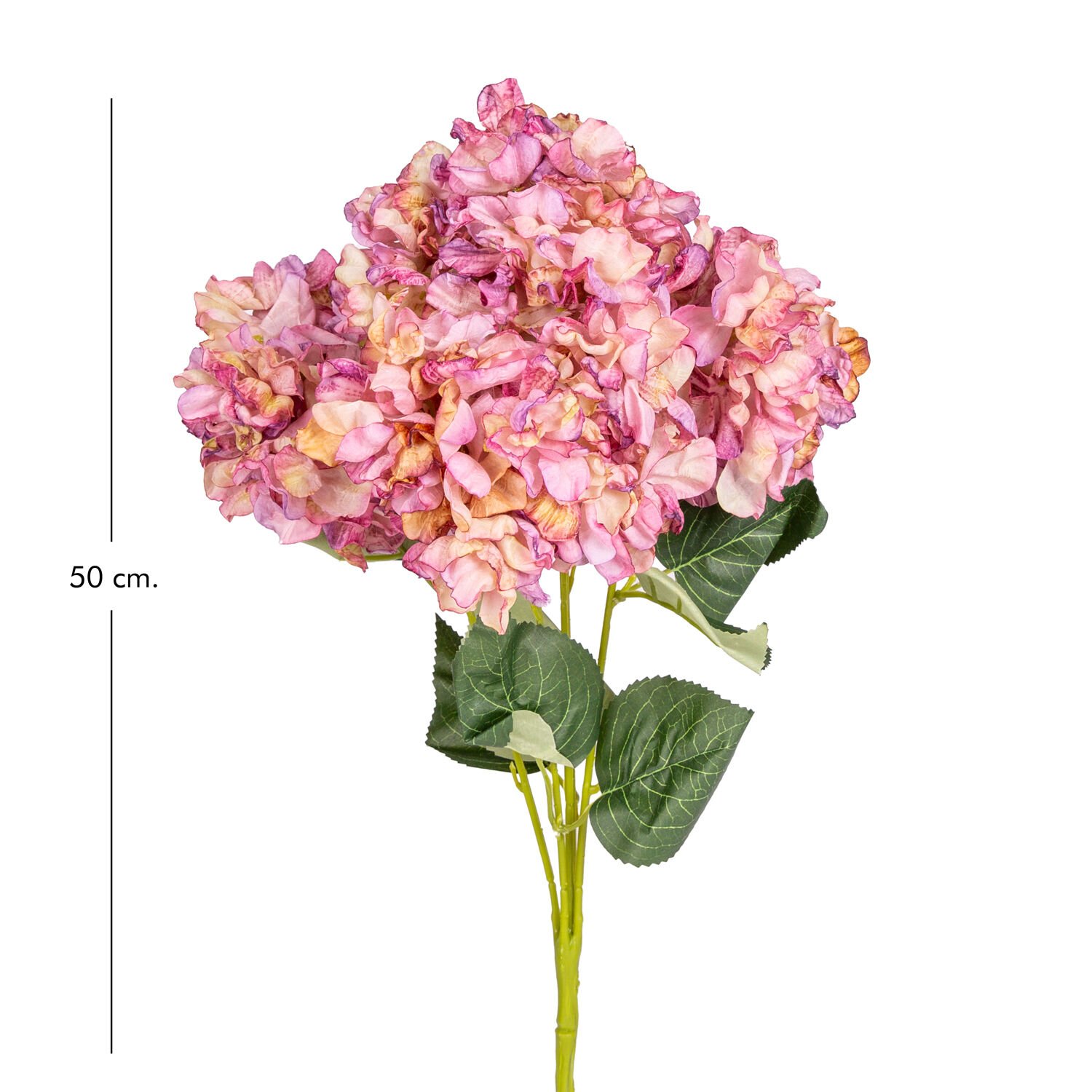 Yapay Çiçek, Ortanca, Kurumuş Efektli, Mor - 50 cm