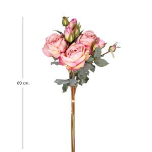 Yapay Gül Demeti 3 Dallı Açık Pembe 60 Cm.