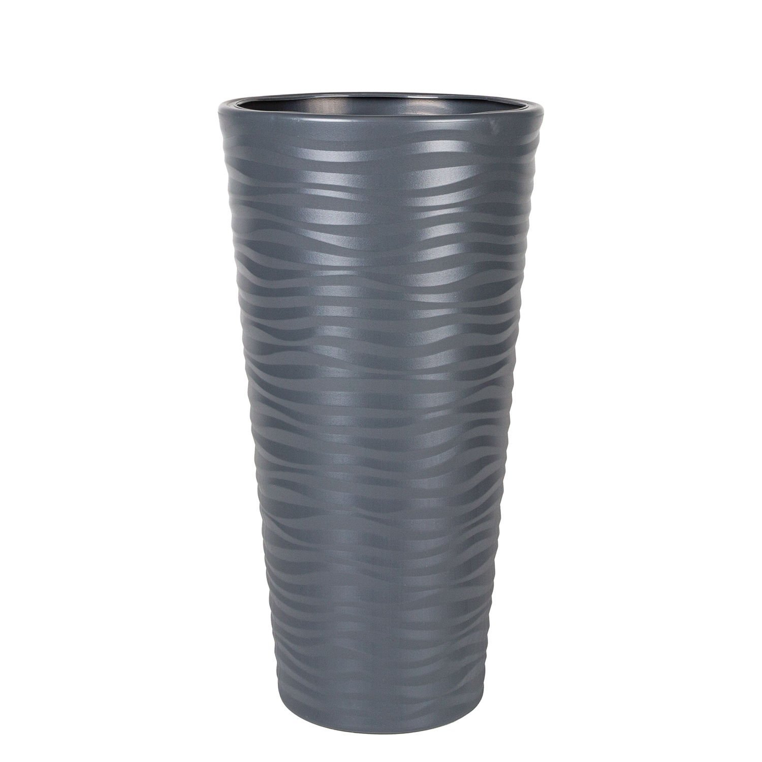 Konik Plastik Saksı Küçük Antrasit 57x26 Cm.
