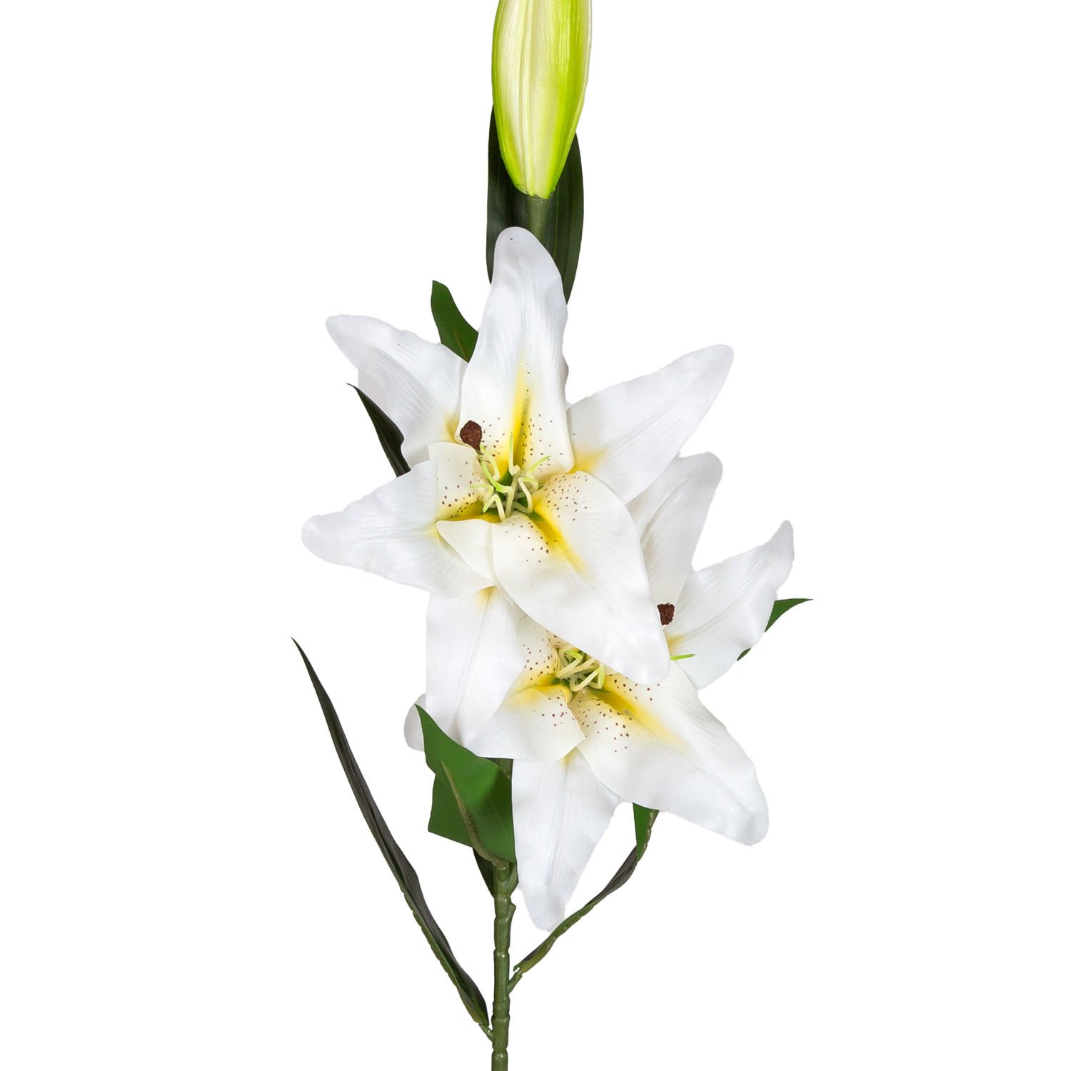 Yapay Çiçek Lilyum Beyaz-Sarı 90 Cm.