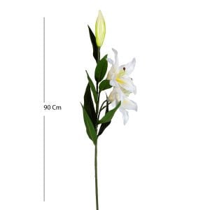 Yapay Çiçek Lilyum Beyaz-Sarı 90 Cm.