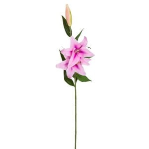 Yapay Çiçek, Lilyum, Pembe - 90 cm