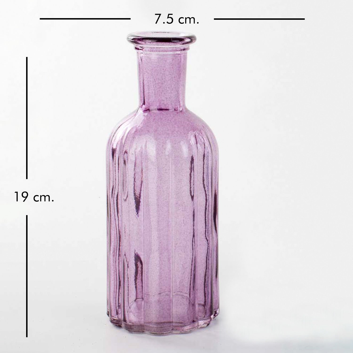 Cam Vazo, Renkli, Mor - 7,5x19 cm