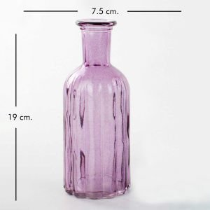 Renkli Cam Vazo Dekor 7,5x19 Cm. Mor