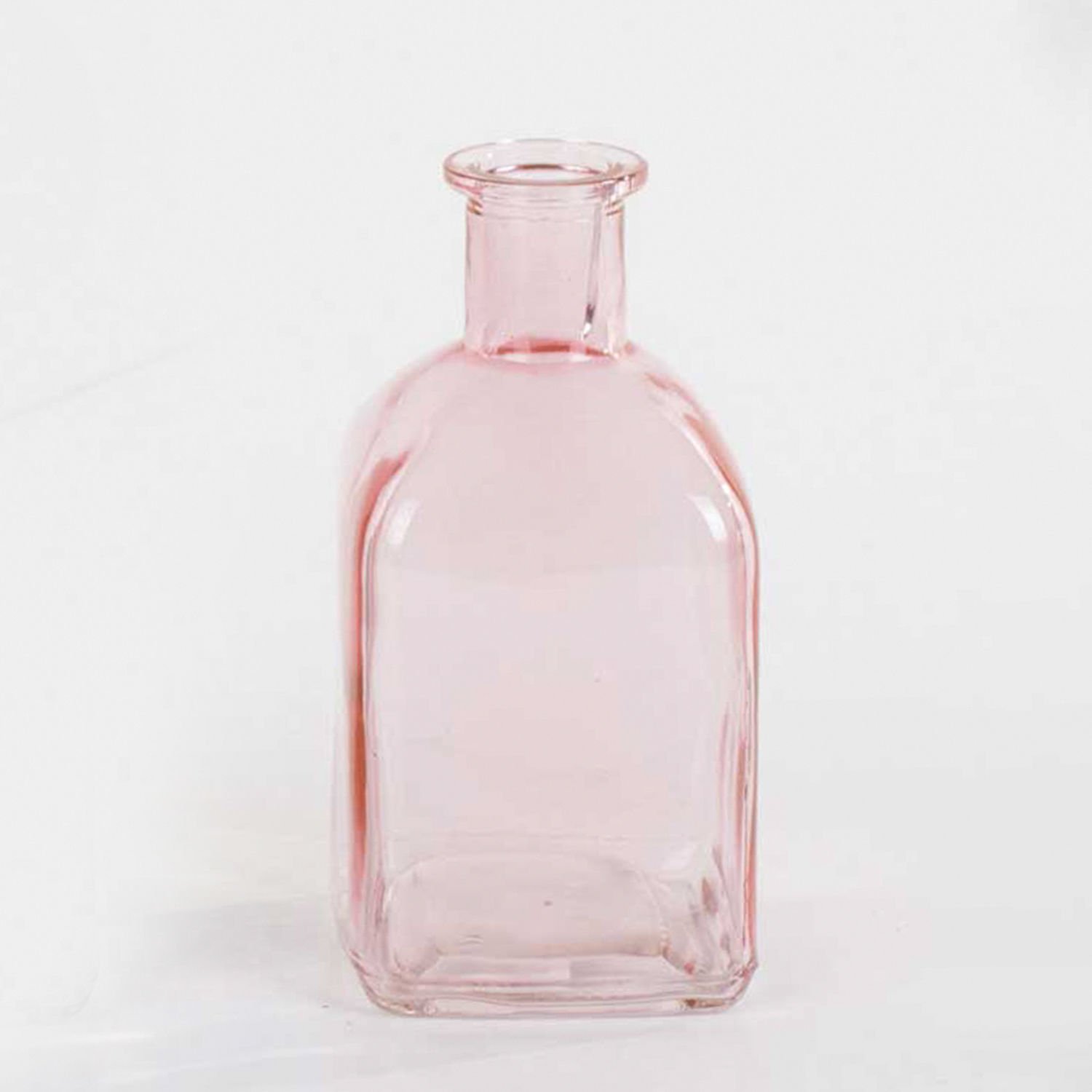 Cam Vazo, Renkli, Pembe - 6,5x6,5x13 cm