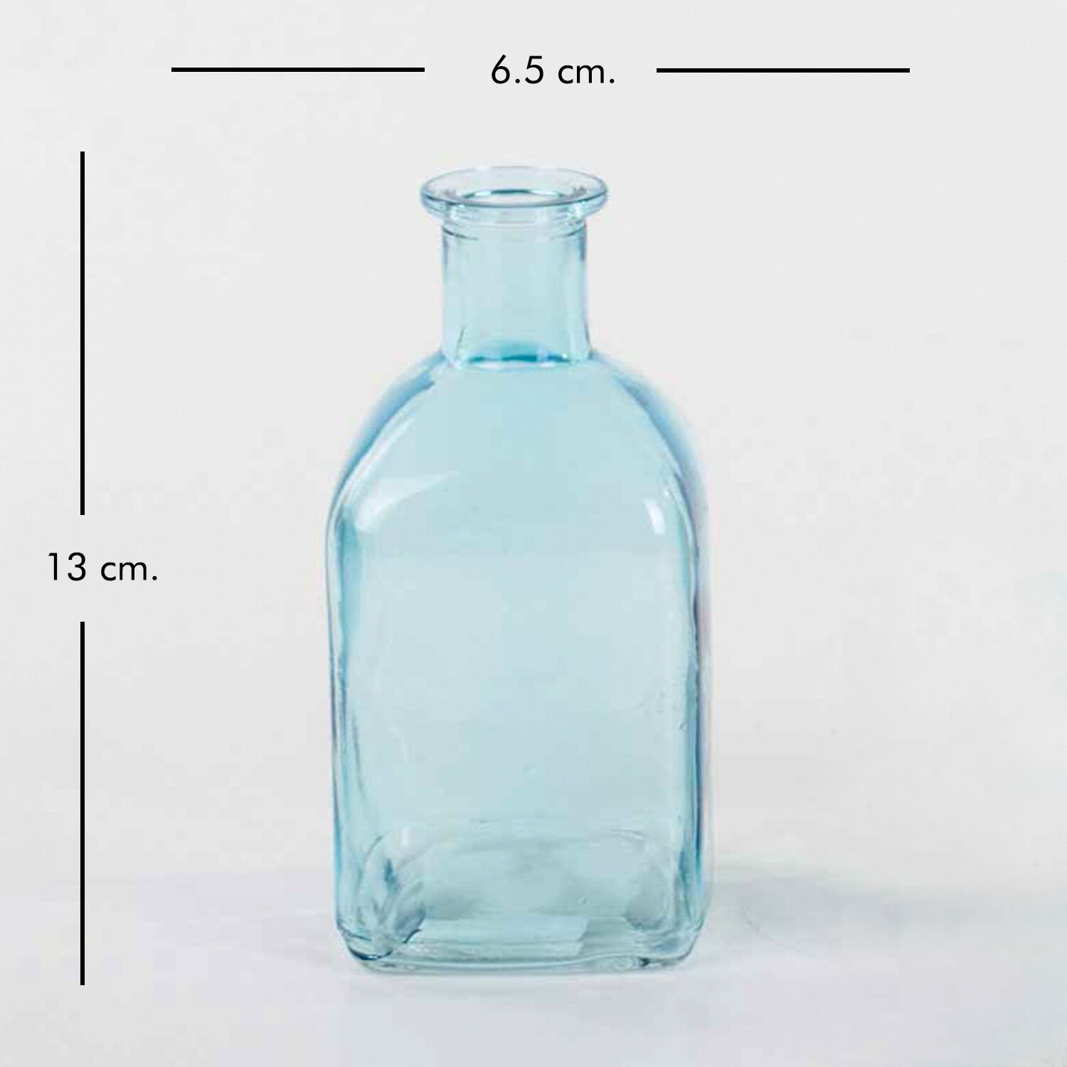 Cam Vazo, Renkli, Mavi - 6,5x6,5x13 cm