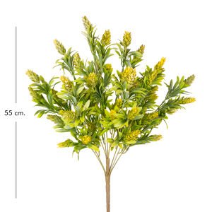 Yapay Çiçekli Bitki, Sarı-Yeşil - 55 cm