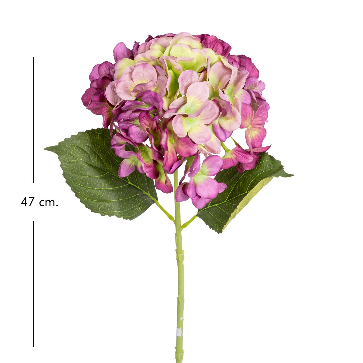 Yapay Ortanca, Mor/Yeşil - 47 cm