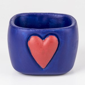 Kalpli Kare Beton Lacivert Saksı 9,5x12 Cm