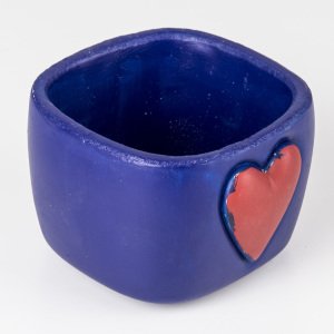 Kalpli Kare Beton Lacivert Saksı 9,5x12 Cm