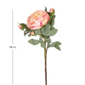 Yapay Çiçek Gül Dalı Somon 58 Cm.