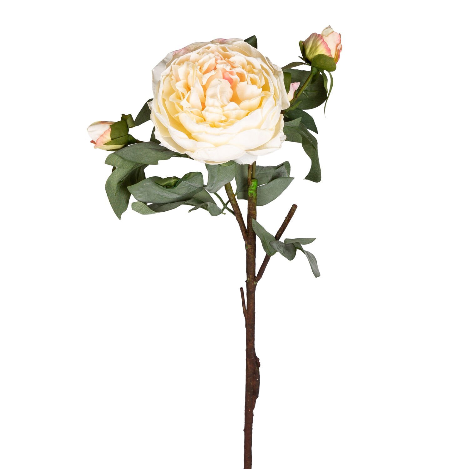 Yapay Çiçek Gül Dalı Krem 58 Cm.