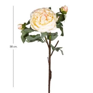 Yapay Çiçek, Şakayık Dalı, Krem - 58 cm