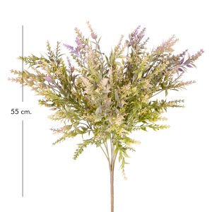Yapay Çiçekli Bitki Mor-Yeşil 55 Cm.