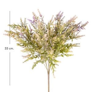 Yapay Çiçekli Bitki Mor-Yeşil 55 Cm.