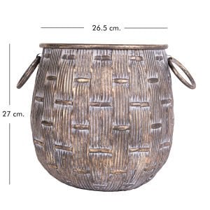 Metal Saksı Kulplu 26,5x27 Cm.